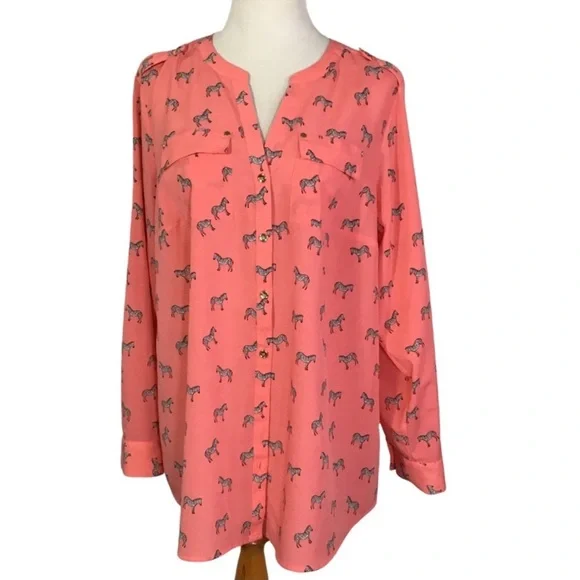 NWOT ❤️ Charter Club - Fun Zebra Print Blouse - 0X & XL - Picture 3 of 6